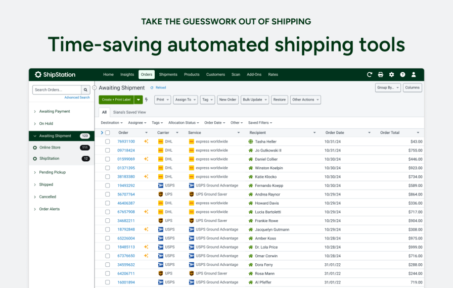 Checkout shipping rates, returns, and customs forms